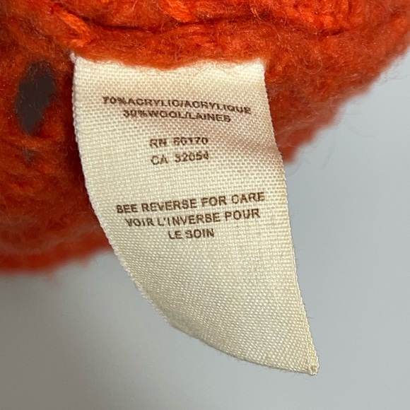 Free People Hooded Open Knit Dolman Sweater Orange Wool Blend Crochet Pullover M - Picture 13 of 16